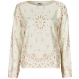 ONLY - Bedrukte Trui - Wit/Oranje - Acryl