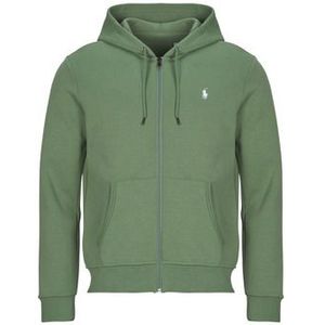 POLO RALPH LAUREN - Dubbelgebreide Hoodie - Groen - Katoen - Met Kap - Ritssluiting