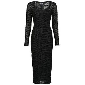 Versace Jeans Couture - Zwarte Elegante Sensuele Midi Jurk - Dames