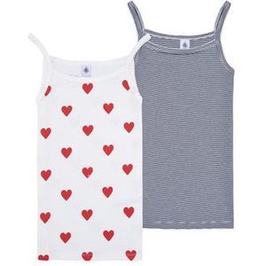 PETIT BATEAU - Set van 2 Tanktops - Rood - Katoen