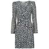 Morgan Semi-transparante Jurk met All Over Print Zwart/Wit