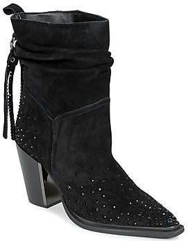 Alma EN Pena - Enkellaars - Zwart - Dames - Met Franjedetails