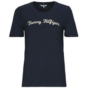 Tommy Hilfiger  REG SCRIPT C-NK SS  Shirts  dames Marine