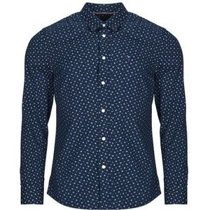 TOMMY HILFIGER - Gedessineerd Overhemd - Inktblauw - Katoen
