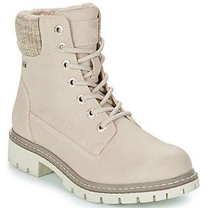 Tom Tailor - Hoge Veterschoenen - Crème - Winterboots - Waterafstotende TEX - Comfortbreedte G