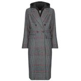 Desigual - Coat_Capucha_Check - Geruite Hooded Wollen Jas - Grijs
