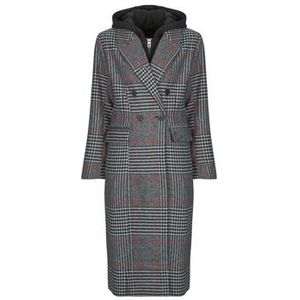 Desigual - Coat_Capucha_Check - Geruite Hooded Wollen Jas - Grijs