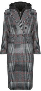 Desigual - Coat_Capucha_Check - Geruite Hooded Wollen Jas - Grijs