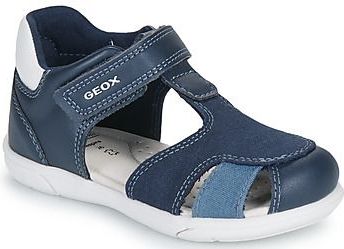 Geox B Sandalen voor jongens, babysandalen voor kinderen, Navy Wit, 18 EU