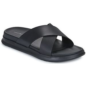 TOMMY HILFIGER - Density - Leren Cross-Over Muiltjes - Zwart - Leer