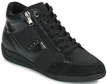 GEOX - Myria - Hoge Sneakers - Zwart - Leer