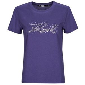 Karl Lagerfeld  RHINESTONE KARL LOGO T-SHIRT  Shirts  dames Blauw