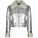 Metallic Bikerjack - Effen Metallic Kleur - Met Ritsluiting en Voorzakken