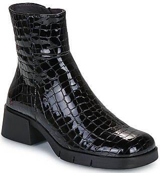 Art - Horasan - Leren Enkellaarsjes - Zwart - 3 tot 5 cm Hakhoogte - Ritssluiting