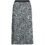 IKKS - Plissé Midi-rok - Grijs - Dierenprint - Elastische Tailleband