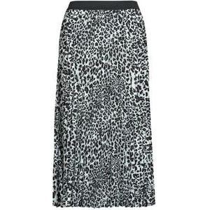 IKKS - Plissé Midi-rok - Grijs - Dierenprint - Elastische Tailleband