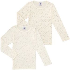 PETIT BATEAU - Bedrukte T-shirts - Wit - Katoen - Set van 2