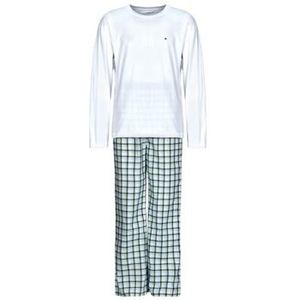 Tommy Hilfiger Heren LS Geweven PJ SET PRINT UM0UM03663 Set, Wit, XS, Wit (Wit/Mini Tartan), XS
