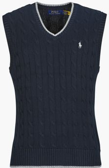 POLO RALPH LAUREN - Trui zonder Mouwen - Marineblauw - Katoen