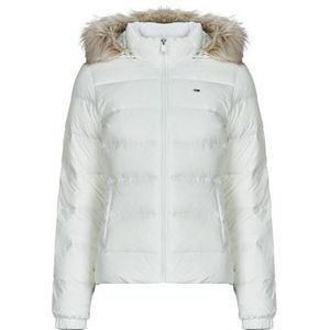 Tommy Jeans - Gewatteerde Jas - Wit - Met Afneembare Capuchon