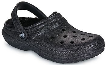 Crocs - Classic Fuzz Lined Glitter - Klompen - Zwart