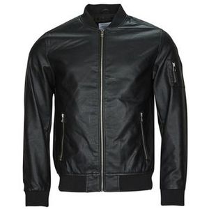 Jack &amp; Jones  JJROCKY PU BOMBER  Jassen  heren Zwart