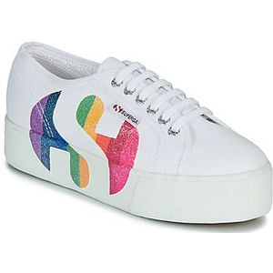 Superga  2790-COTWPRINTEDLOGOGLITTER  Sneakers  dames Wit