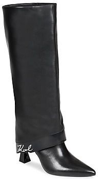 Karl Lagerfeld - DEBUTANTE Fold Down Hi Leg Boot - Laarzen - Zwart