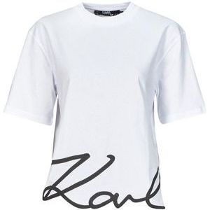 Karl Lagerfeld  karl signature hem t-shirt  Shirts  dames Wit