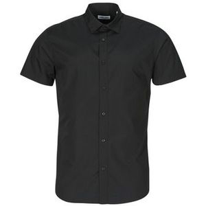 Jack &amp; Jones  JJJOE SHIRT SS PLAIN  overhemden  heren Zwart