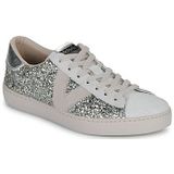 Victoria - Berlin - Sneakers - Zwart - Leer met Glitterafwerking