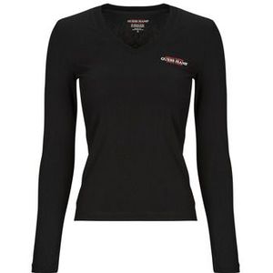 Guess - Slim Fit Lange Mouwen T-shirt - V-hals - Mini Amerika - Dames