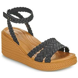 Crocs  Brooklyn Woven Ankle Strap Wdg  sandalen  dames Zwart