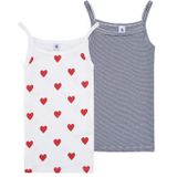 PETIT BATEAU - Set van 2 Tanktops - Rood - Katoen