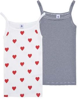 PETIT BATEAU - Set van 2 Tanktops - Rood - Katoen