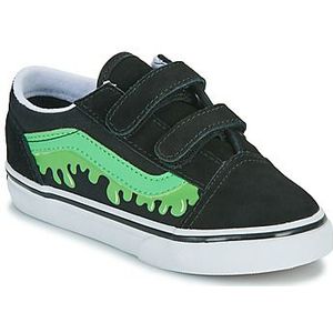 Vans  Old Skool V GLOW SLIME BLACK/GREEN  Sneakers  kind Zwart