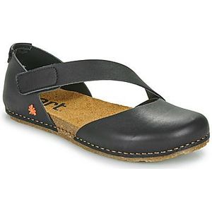 Artvoor - Kreta - Leren Sandalen - Zwart - Plat - Klittenband - Casual
