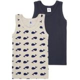 Petit Bateau - Debardeur - Marine - Tops - 2 Stuks