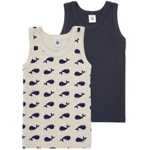 Petit Bateau - Debardeur - Marine - Tops - 2 Stuks