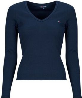 Tommy Jeans  TJW SLIM ESSENTIAL RIB V LS  Shirts  dames Marine