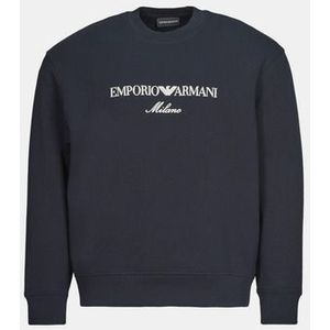 Emporio Armani - Sweatshirt - Blauw - Katoen - Geribbelde Manchetten