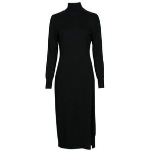 MICHAEL Michael Kors  TURTLE NK SLIT MIDI DRS  jurken  dames Zwart