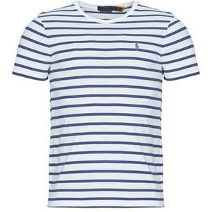 POLO RALPH LAUREN - T-shirt - Wit/Blauw - Katoen - Korte Mouwen