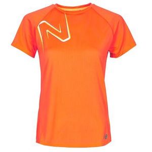 New Balance  PR IMP SS  Shirts  dames Oranje