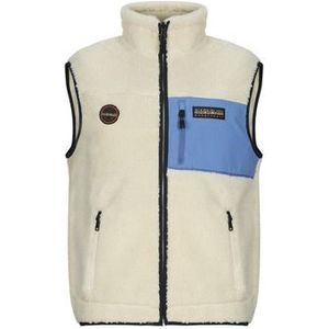 Napapijri - Yupik - Mouwloze Fleece - Ecru/Blauw - Polyester