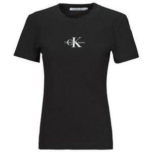 Calvin Klein Jeans  MONOLOGO SLIM TEE  Shirts  dames Zwart