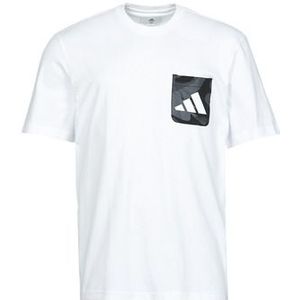 adidas  CAMO PKT TEE  Shirts  heren Wit