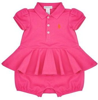 Polo Ralph Lauren - SS PEPLUM BU-ONE PIECE-SHORTALL - Korte Jurk - Roze