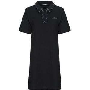 Karl Lagerfeld  BOUCLE MIX POLO DRESS  Jurken dames Zwart