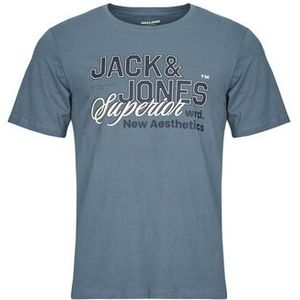 Jack &amp; Jones  JJELOGO TEE SS  Shirts  heren Blauw